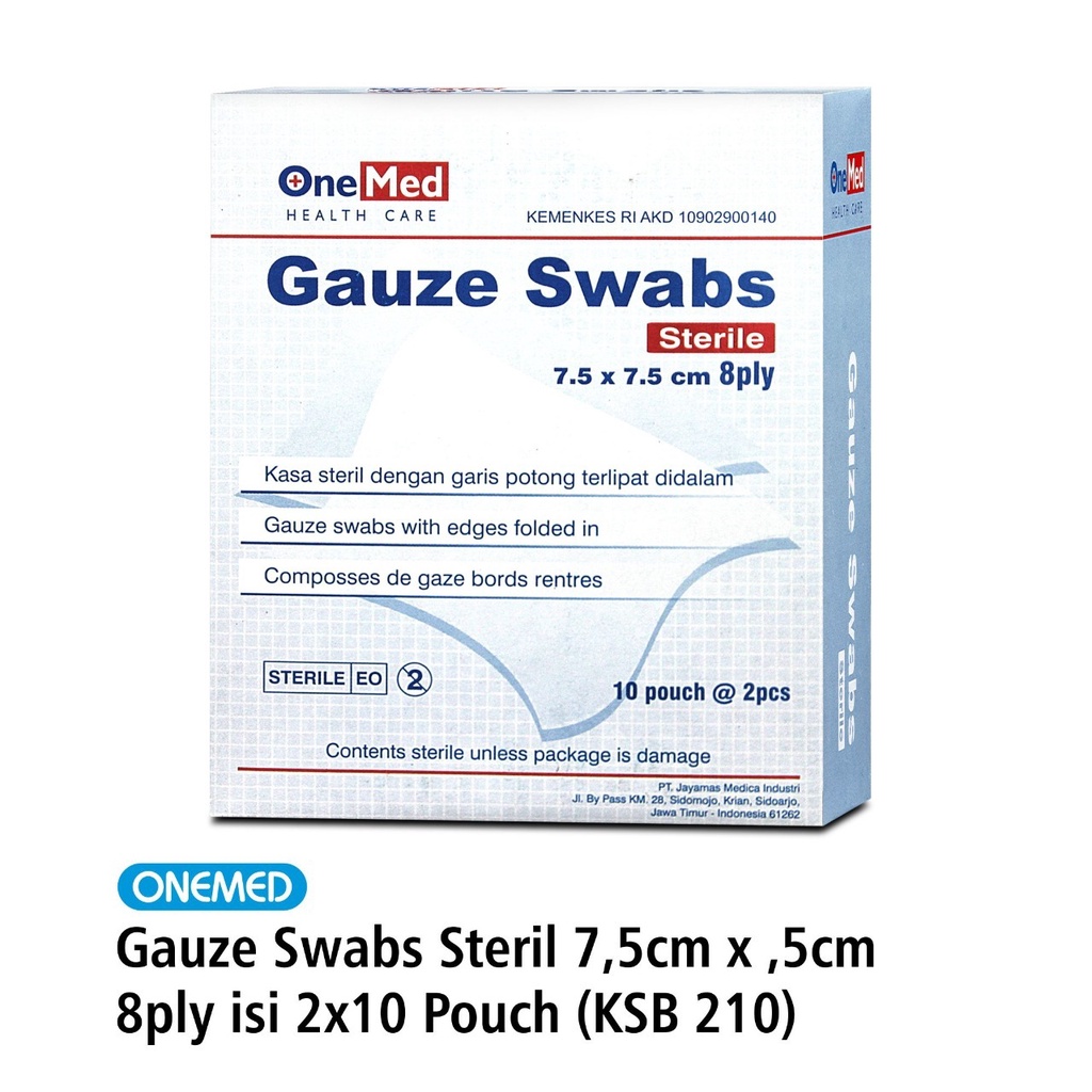 Kasa Steril Gauze Swabs 7,5x7,5cm 8ply OneMed OJ