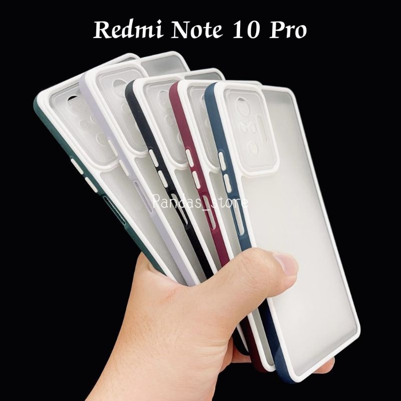 Pro Hybird Redmi Note 10 Pro Softcase Halus dan Elegan / Pinggiran Garis Putih Keren (Pandas)