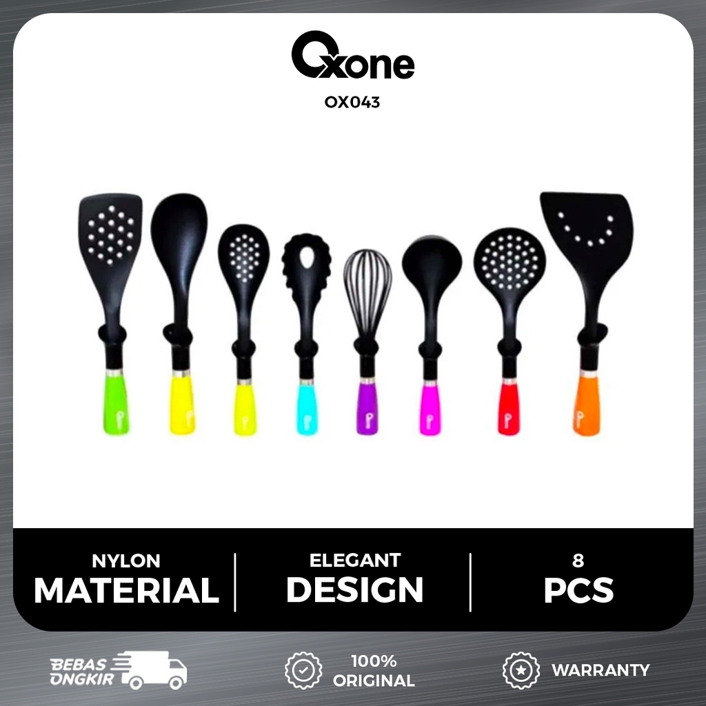 Oxone  OX43 Sodet Spatula Set Nylon Kitchen Tools 6 Pcs