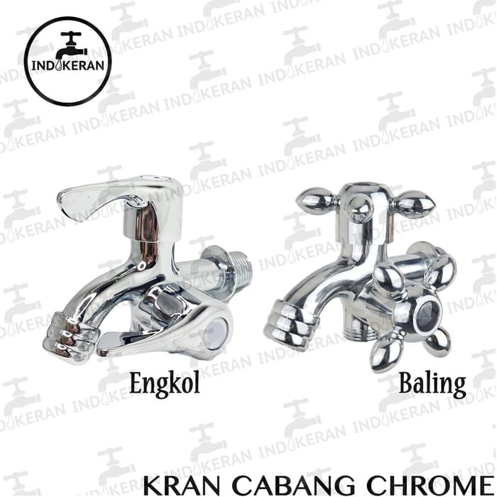 INDOKERAN - Kran Shower Mandi Cabang - Chrome - 1/2 Inch - High Quality