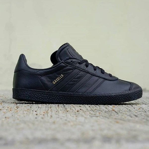 black leather gazelles