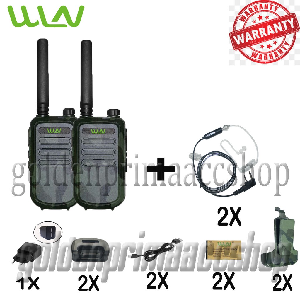 Paket Earphone FBI WLN WalkieTalkie KD - C10U ( isi 2pcs ) Loreng Ijo