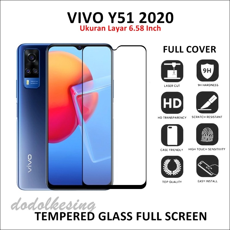Vivo Y51 Y51A Y31 Tempered Glass Full Screen - Anti Gores Kaca Full