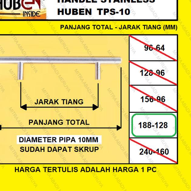 ➩ Tarikan Laci Tarikan Lemari Handle HUBEN TPS10 188-128 ♤