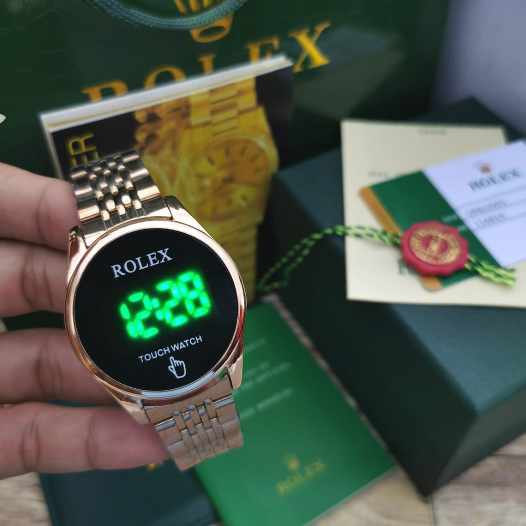 [ COD ] Jam Tangan Fashion Pria / Wanita Rolex Digital Touch Watch YL Plus Box & Baterai