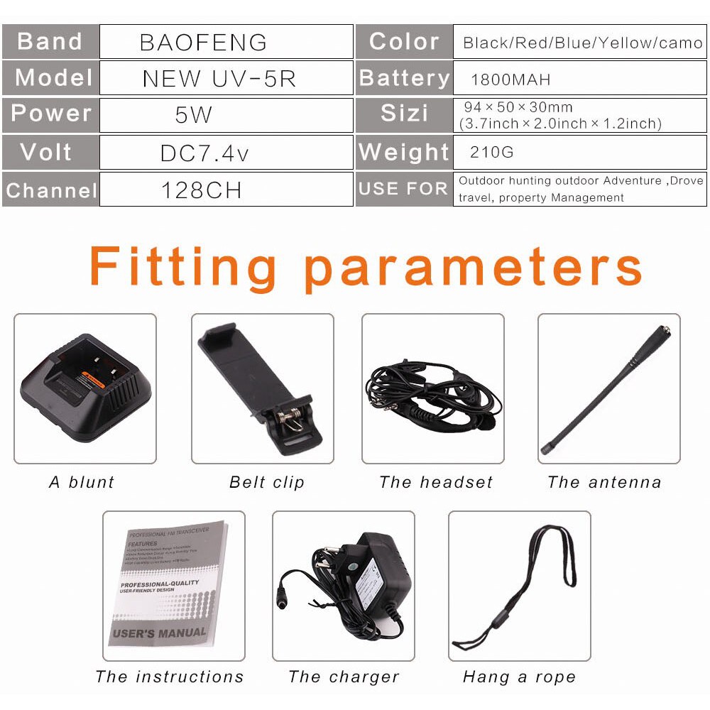 BAOFENG UV-5R Dual Band Walkie Talkie