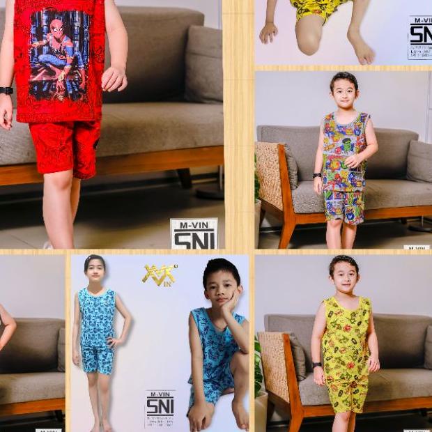 ➬ Baju anak Dino ROAR-Setelan Singlet 1-12Tahun M-Vin Setelan anak laki laki-baju anak laki laki Sup