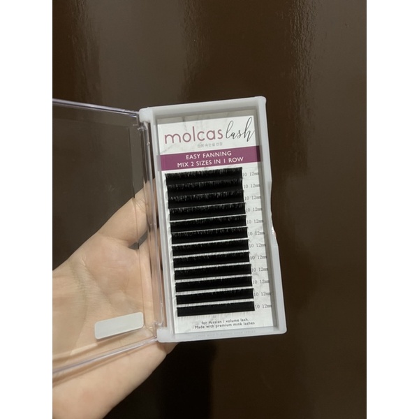 MOLCAS EASY FANNING MIX 2 SIZES IN 1 ROW 2 UKURAN DALAM 1 BARIS EYELASH EXTENSION BULUMATA SAMBUNG KOREA RUSSIAN/volume lash