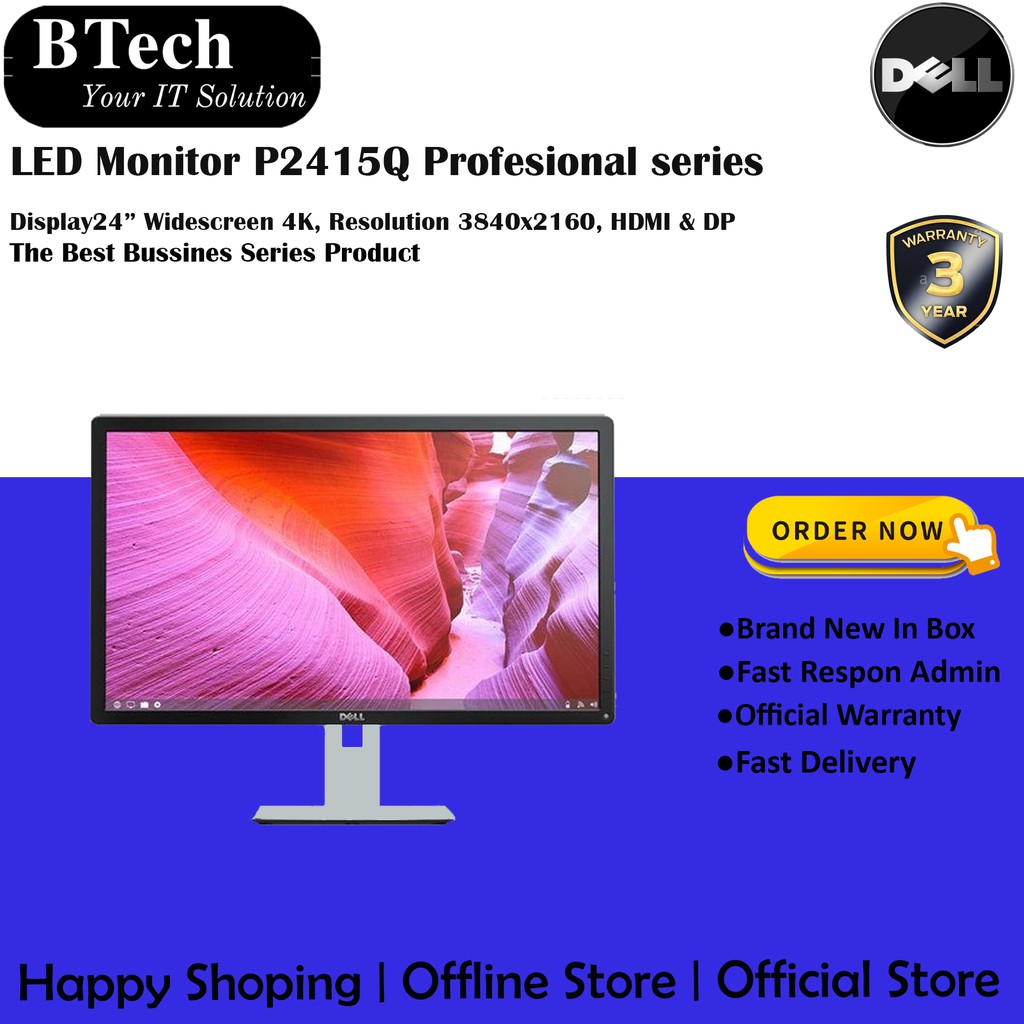 Monitor DELL P2415Q 4K UHD Professional Series 24 inch 3 Year