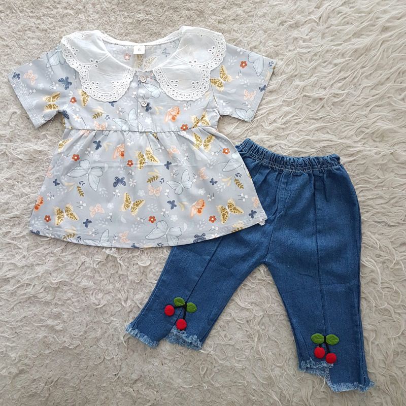 baju bayi import butterfly Jeans