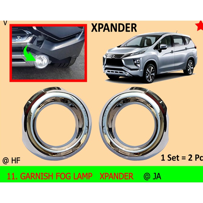 MURAH RING/COVER/GARNISH FOG LAMP/LAMPU KABUT MOBIL MITSUBISHI XPANDER CHROME GOOD QUALITY - AKSESOR