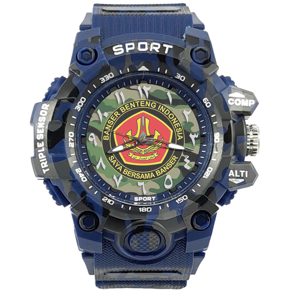{Istimewa} Jam Tangan BANSER NU (Kami Bersama Banser) -Biru Army Water Resistant