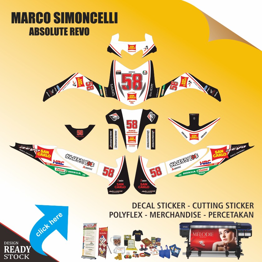 DECAL STICKER HONDA ABSOLUT REVO SIMONCELY | Shopee Indonesia