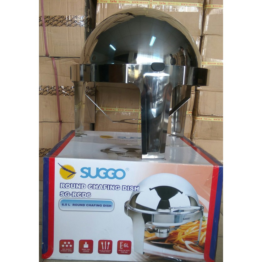 ROUND CHAFING DISH SUGGO PRASMANAN PEMANAS MAKANAN BULAT SG-RCD6