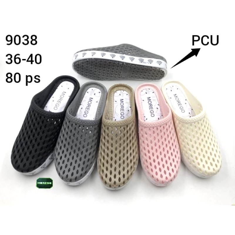 Sandal Sepatu Slop Jaring Polos BEST SELLER Import Mokaya 9038 atau Morego 9038