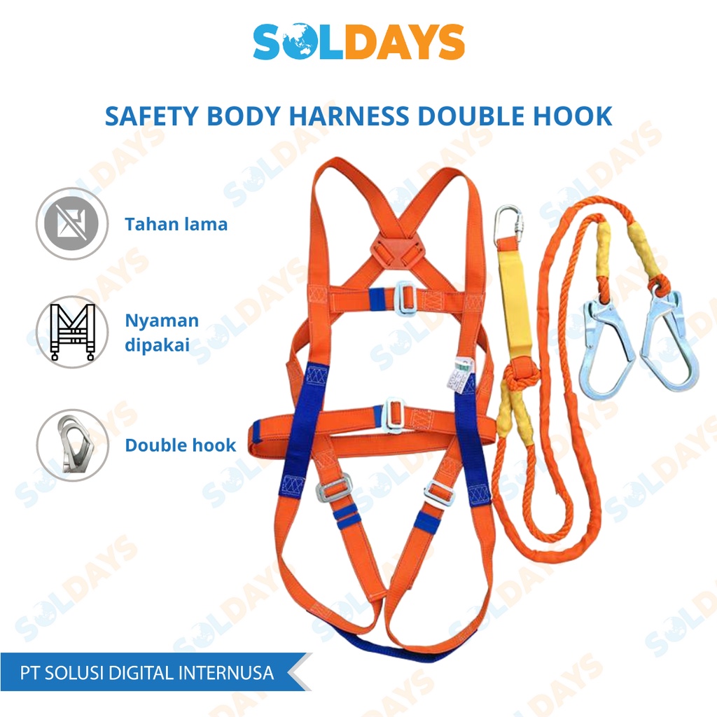 Sabuk Pengaman Full Body/Safety Body Harness Double Hook/Safety Belt