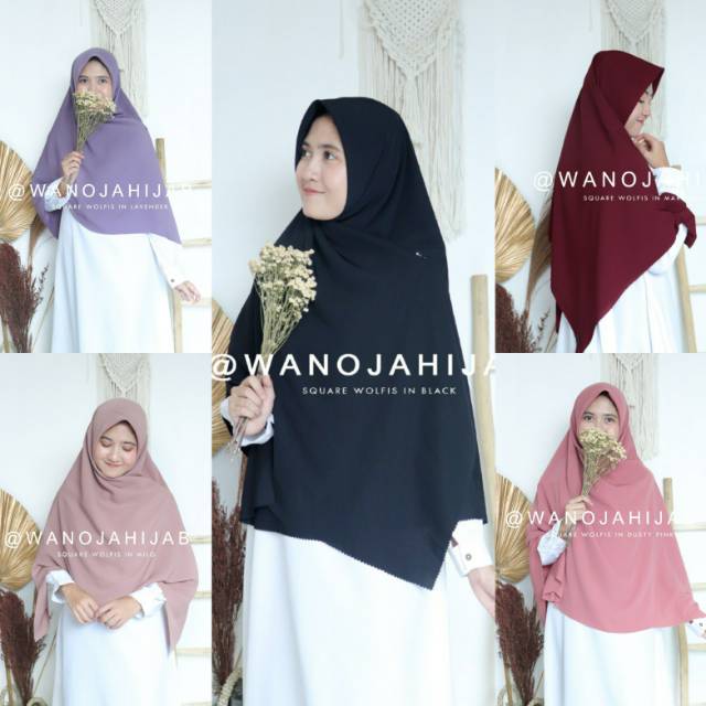Square Wolfis by Wanoja~Hijab Segi Empat 150x150cm~Hijab Wolfis Premium