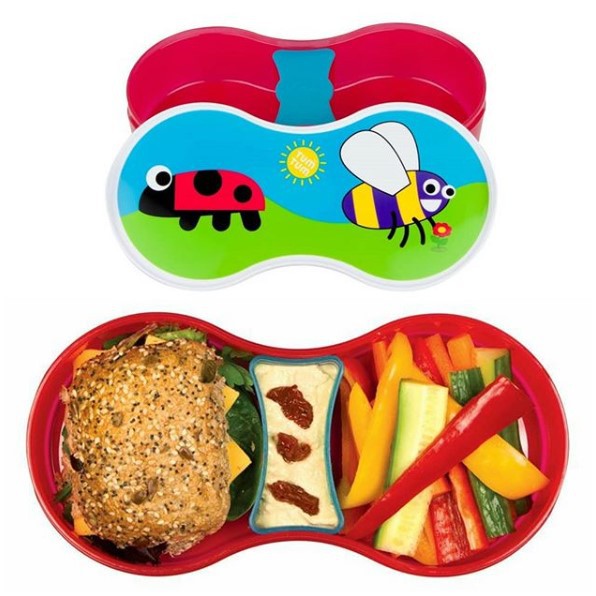 Kotak makan Tumtum Kids Lunch Box Bugs with Dipping Pot separator