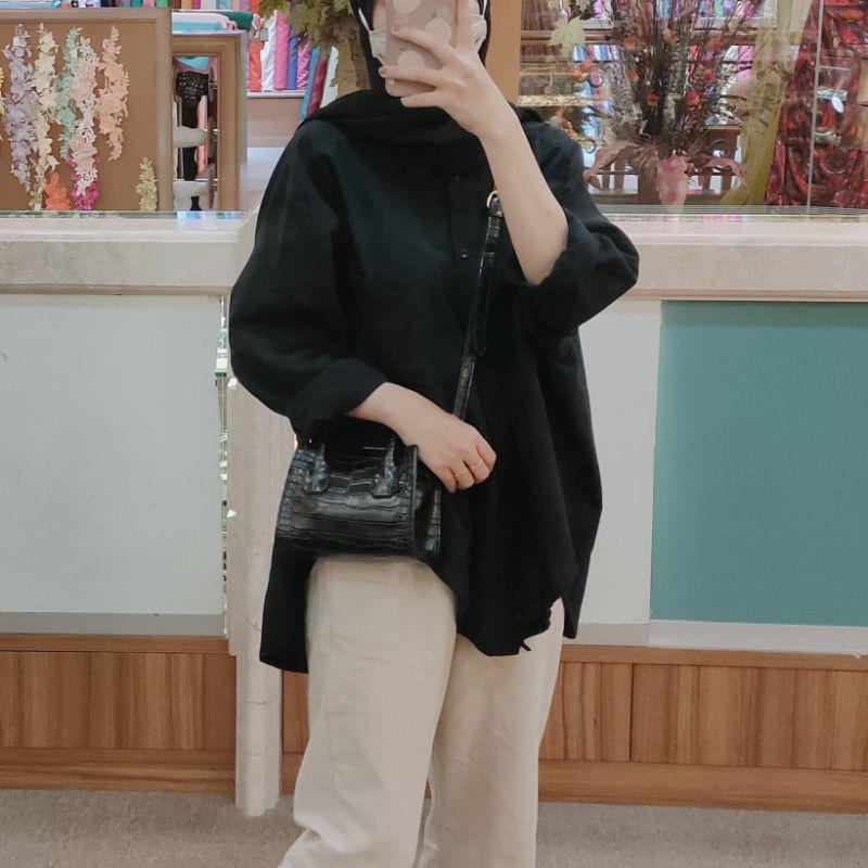 Kemeja Wanita Linen Oversize Olivia Shirt Linen Pocket