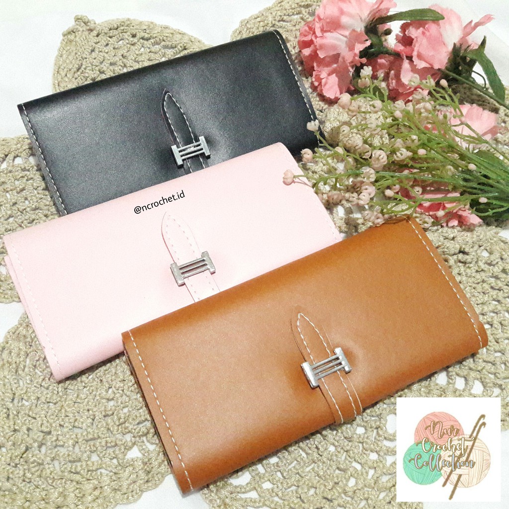 DOMPET WANITA PANJANG LIPAT SELETING DOMPET SIMPLE VINTAGE IMPORT KOREA  KULIT SINTETIS PU LEATHER