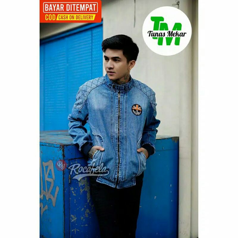 Jaket Jeans Bomber Bordir Terbaru Jaket Jeans Distro Jaket Jeans Pria Jaket Murah