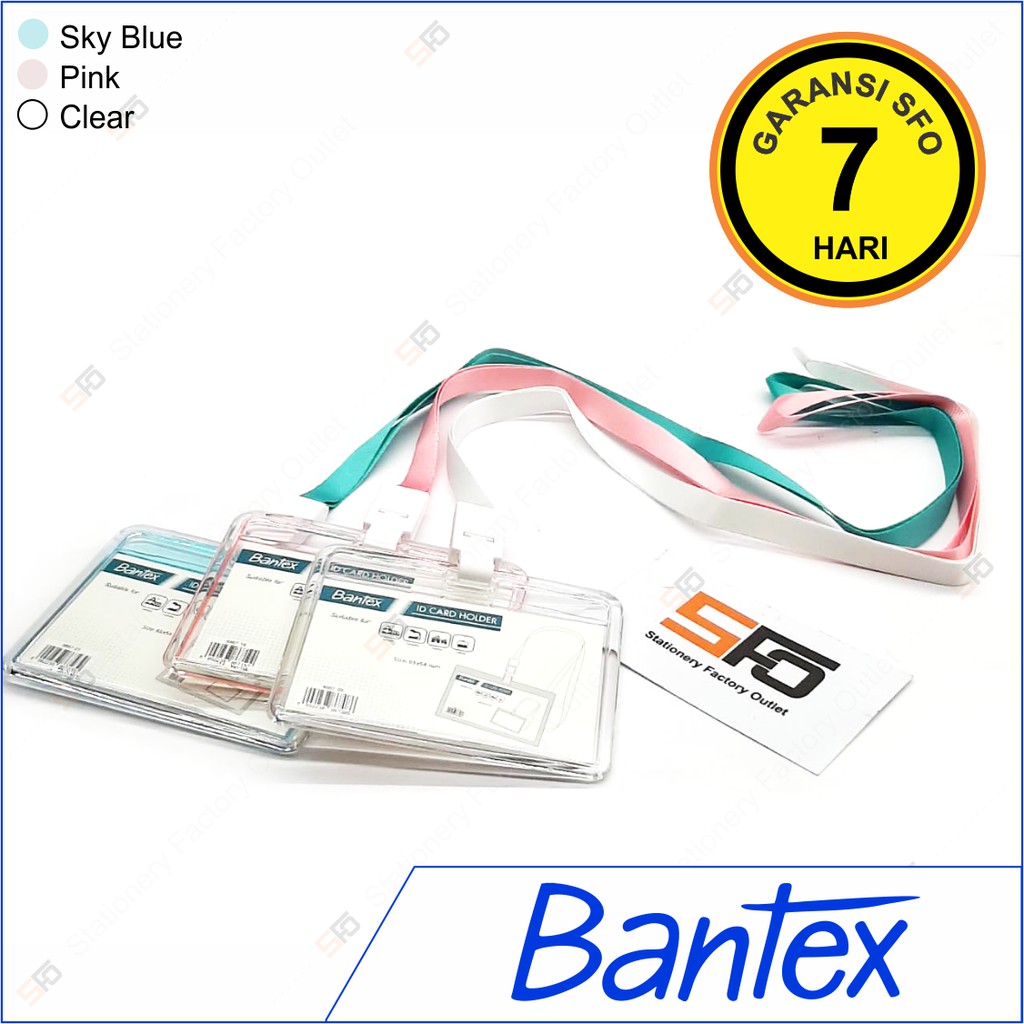 

ID Card Holder Transparant Bantex Landscape + Lanyard (85mm x 54mm)