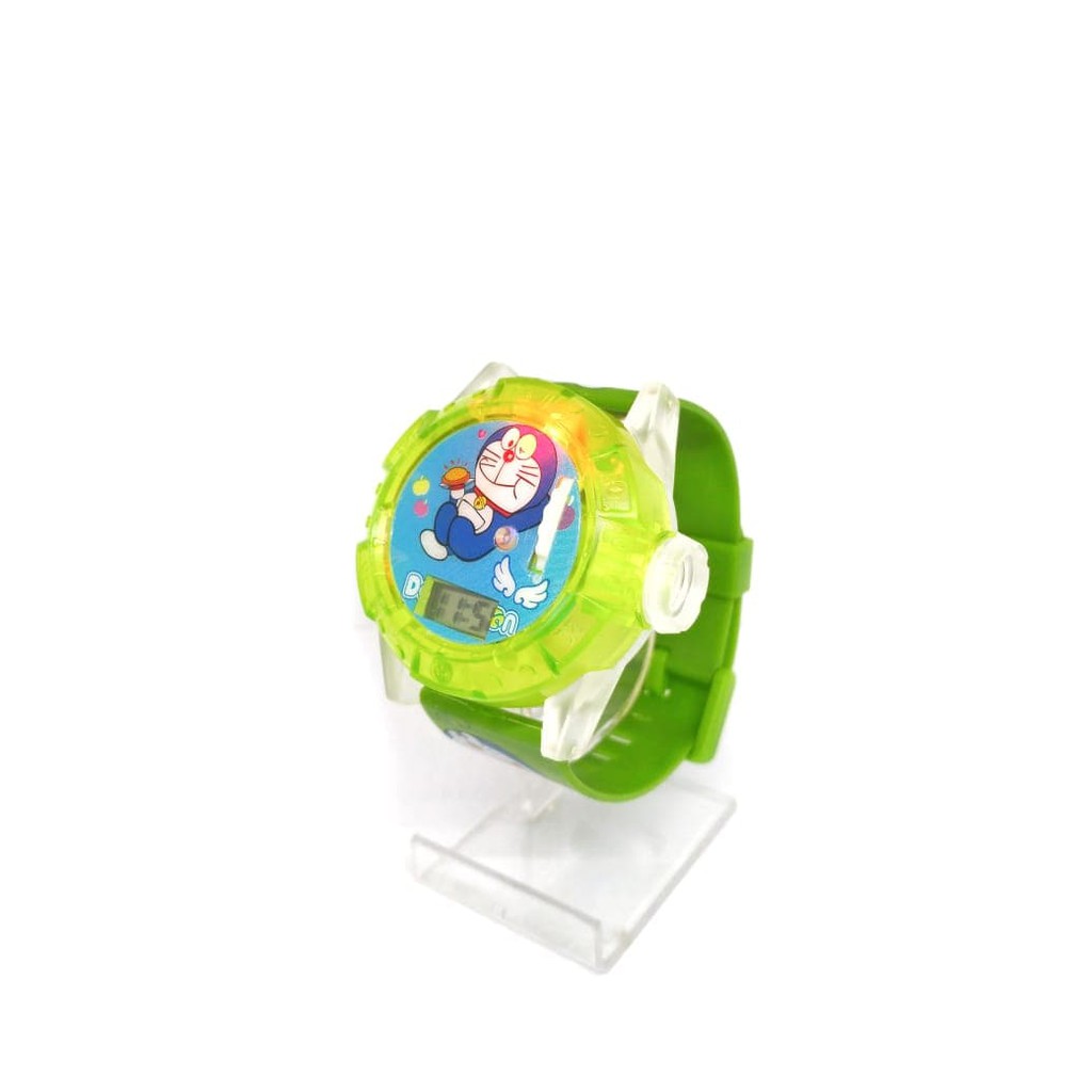 Super Promo! JAM TANGAN ANAK LAKI LAKI PROYEKTOR DORAEMON LASER HOLOGRAM LAMPU Murah!