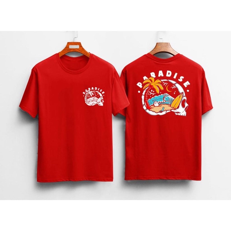 KAOS SURFING BAJU KAOS T SHIRT PRIA WANITA DISTRO SURF SURFING PANTAI BALI MURAH MERAH PRIA WANITA