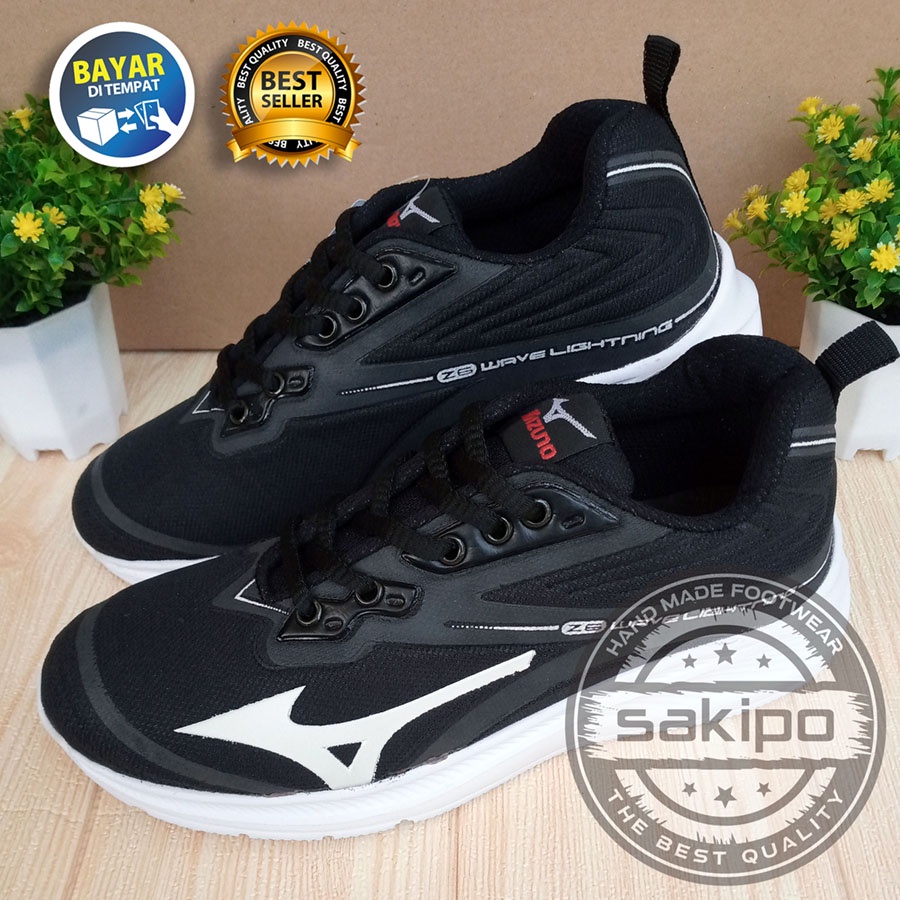 PROMO 7.7 !! SEPATU OLAHRAGA JOGGING HITAM SOL PUTIH RINGAN DIPAKAI TERBARU / SEPATU SEKOLAH HITAM BERTALI / SEPATU SNEAKERS HANGOUT KERJA SENAM OLAHRAGA AEROBIK / SAKIPO