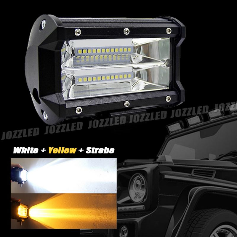 Lampu Led Tembak Sorot 24 Led 2 Warna Putih Kuning Kedip Strobo