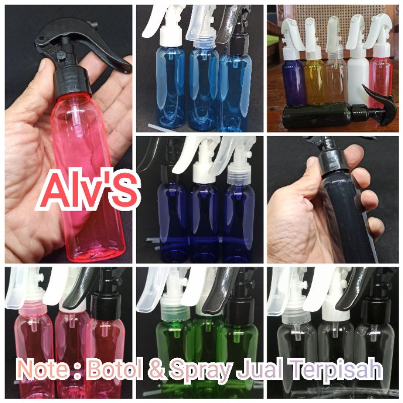 Botol Trigger Sprayer 100 ml warna-warni/ Botol Trigger 100 ml/ Botol Spray 100 ml (Botol & Spray ju