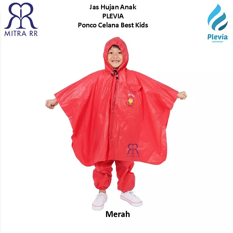 Jas Hujan Anak Ponco Celana Jas Hujan Poncho Plevia Best Kids Raincoat PVC