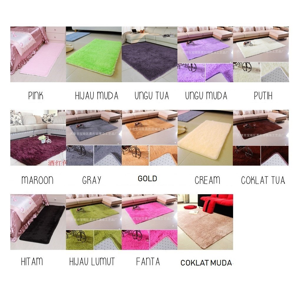 Swopply - Karpet Bulu Korea Lembut Shaggy Karpet Velvet Yoga Anti - Skid