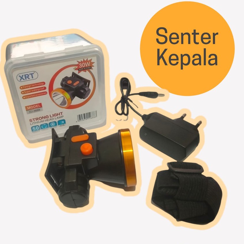 Senter Kepala 30 watt LED XJ-4688 Headlamp Super Terang Outdoor Headlight