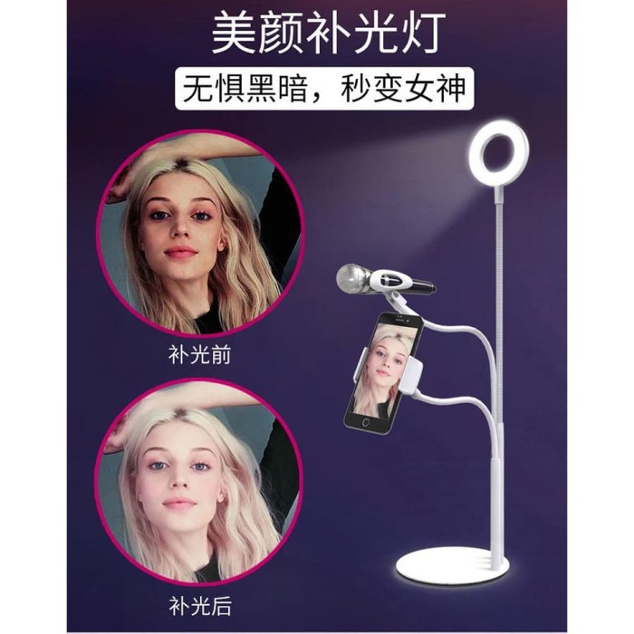 Microphone Stand Plus Ring Light and Phone Holder 3 in 1 ACC