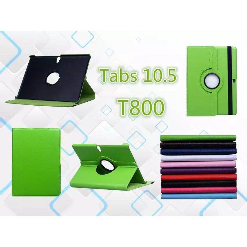 Untuk Samsung Galaxy Tab S 10.5 (2014) SM-T800 T800 Tablet Skins Protection Cover Fashion360° Rotating Stand Casing Flip Lipat Folio Leather Case