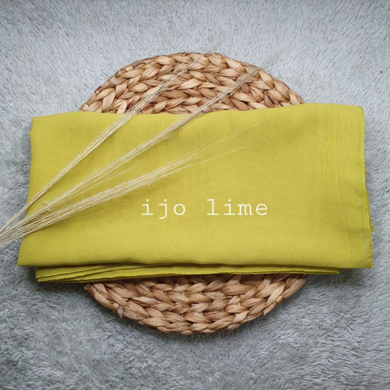 (TERMURAH) hijab Segiempat Bella Square Pollycotton premium-Ijo lime