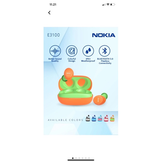 tws nokia wirelese bluetooth stereo  e3100  headset handsfree murah