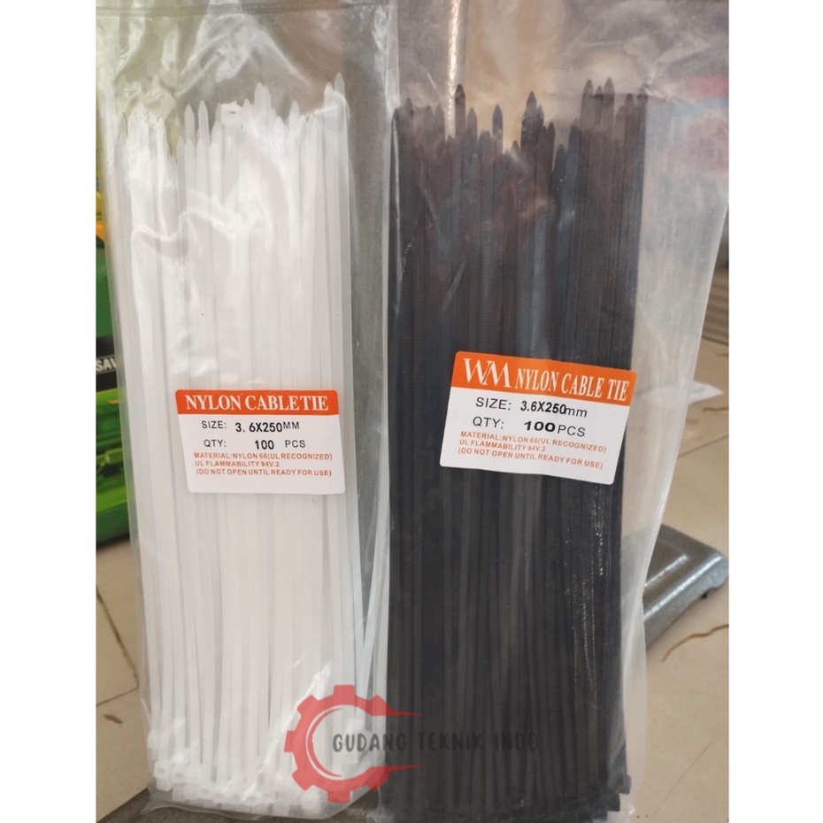 

Kabel tis 3.6 x 250mm isi 100PCS / Nylon cable ties 3.6 x 250mm