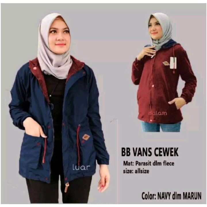 Jaket Parka BB sembilan Warna Jaket Parka Bolak Balik Wanita Size L - XL - XXL