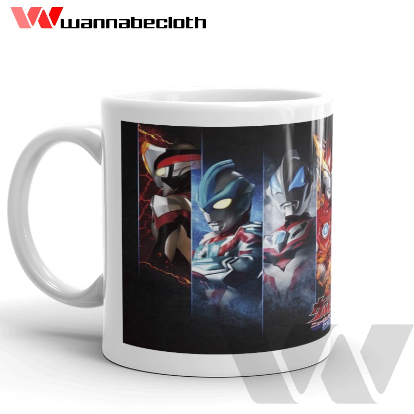 Mug Custom Cetak Mug Gelas Mug Gelas Ultraman Koleksi Gift Mug Superhero Souvenir Mug Ultraman