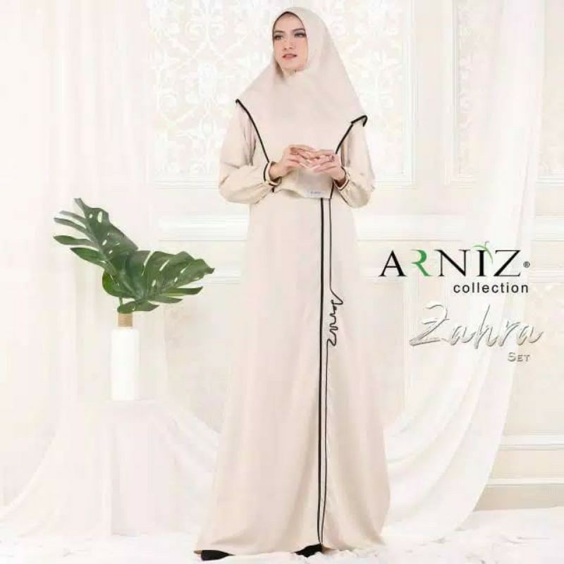 Gamis Zahra Set By Arniz/dress muslim dewasa/pakaian muslim wanita/setelan muslim/gamis original