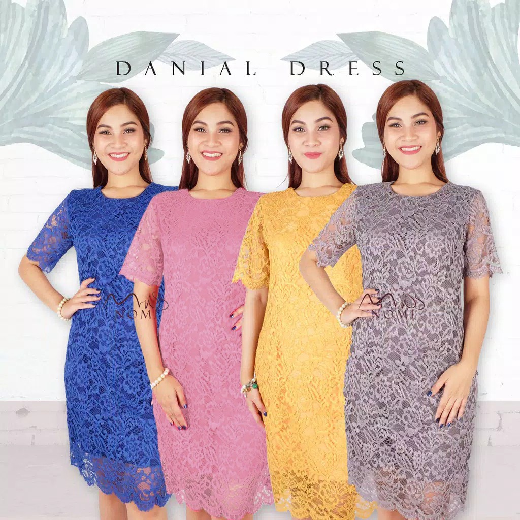 GROSIR DRESS PESTA BRUKAT LACE IMPORT JUMBO/ GAUN PESTA PENDEK BIGISIZE / DANIAL