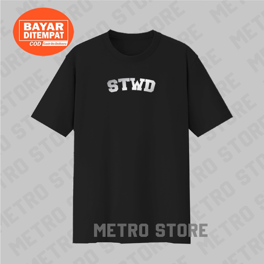Kaos STWD Logo Premium Silver Print | Kaos Katun Shirt Kerah Lengan Pendek Pria Muda Keren Distro Te