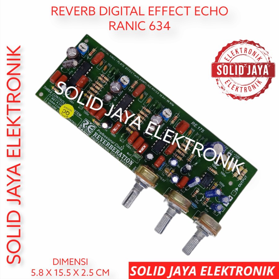 KIT REVERB 3 POTENSIO PROFESIONAL DIGITAL EFFECT EFEK RANGKAIAN REVERB 3 POTENSIO RANIC 634