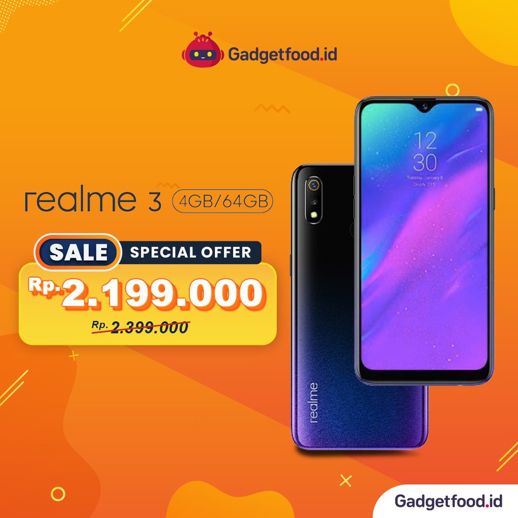 Hp Realme 3 Ram 4 64gb Smartphone Handphone Android Terbaru Promo Cod Shopee Indonesia