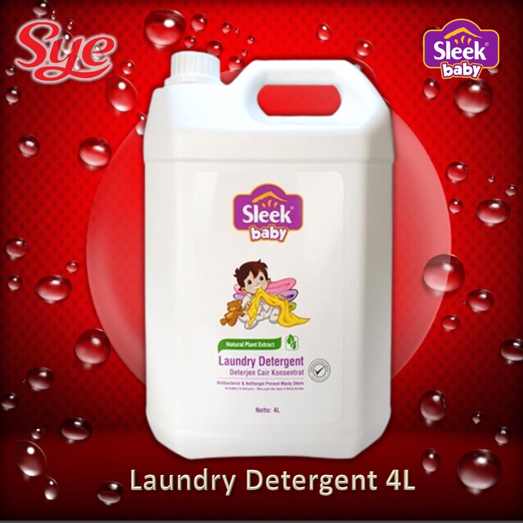 BPOM SLEEK BABY LAUNDRY DETERGENT CAIR 4 LITER / DETERJEN PAKAIAN BAYI SLEEK / SYE