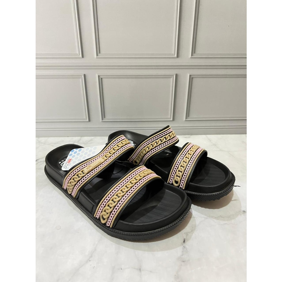 DX-389B Sandal Selop Wanita Dewasa Remaja / Sandal Slide Dua Tali Rantai Merek Dulux Size 36-40