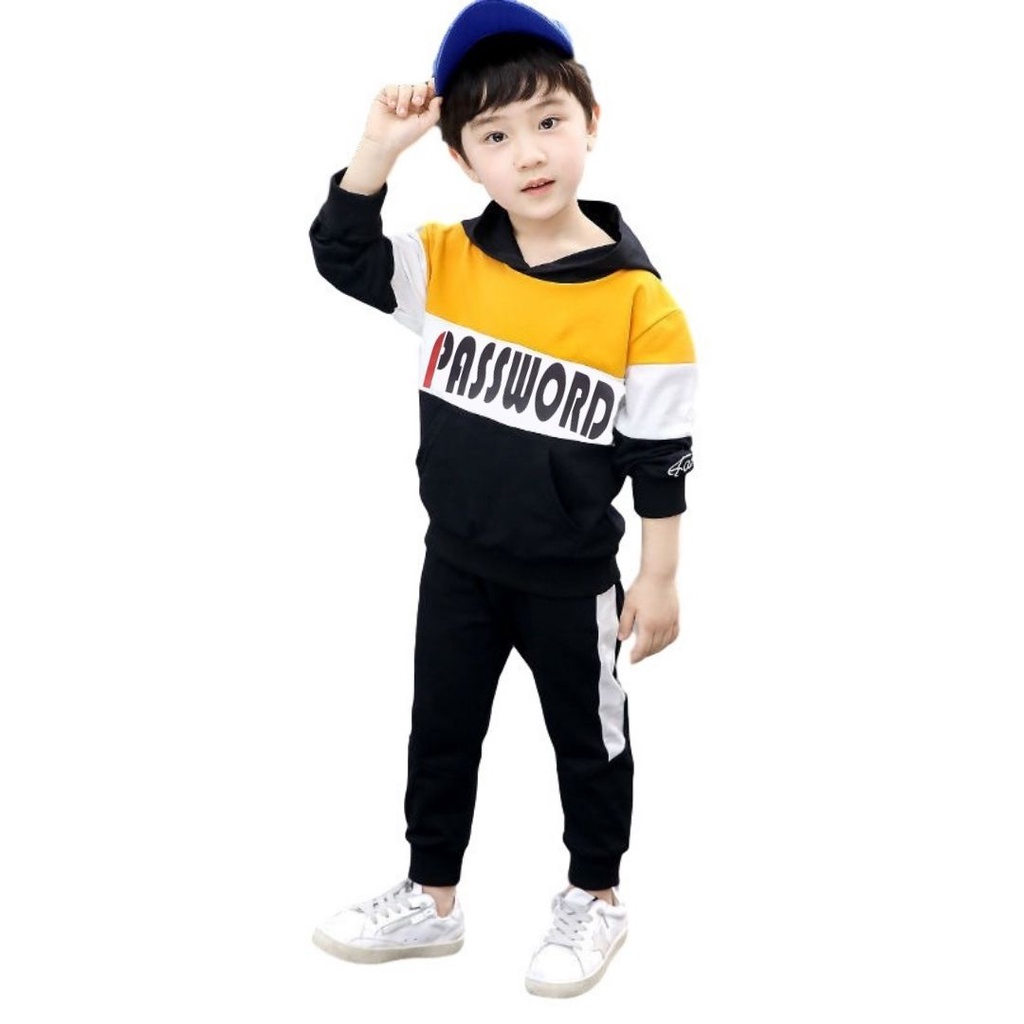 HappyOliver PASSWORD MDSBOY Hoodie Setelan Sweater 1 - 7 Tahun Baju Anak BerKualitas