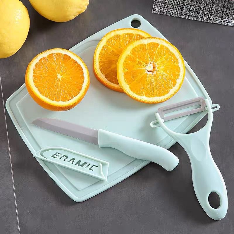 PISAU DAPUR KERAMIK SET 3 IN 1 PISAU TALENAN PEELER 3PCS ANS0115